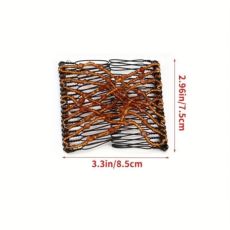 Retro Style Beaded Hair Comb Hairpin for Women