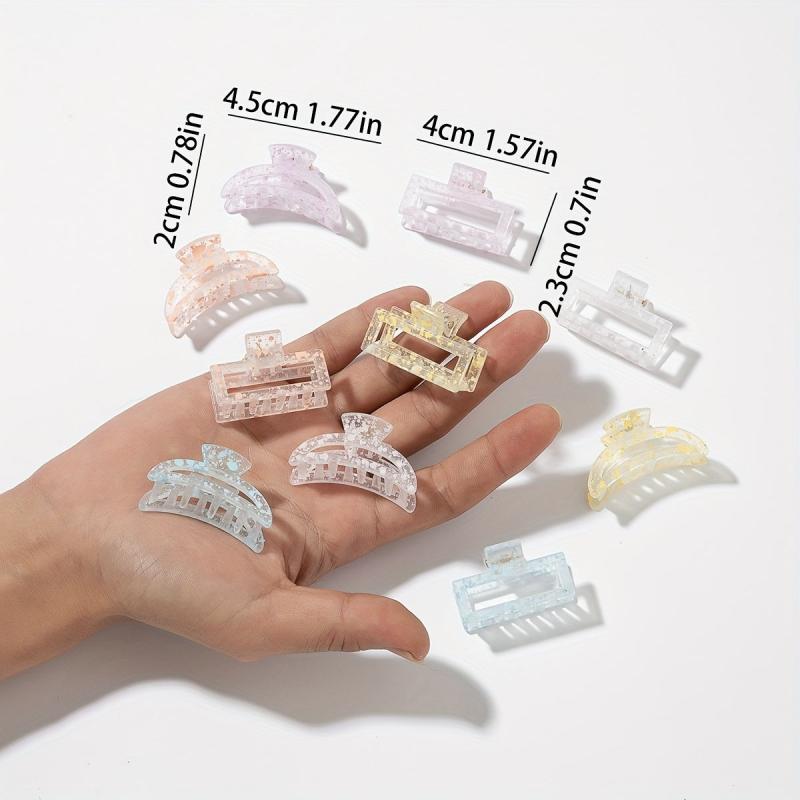 10pcs Hollow Transparent Speckle Hair Claw Non slip Shark Claw Style Hair Access