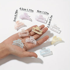 10pcs Hollow Transparent Speckle Hair Claw Non slip Shark Claw Style Hair Access