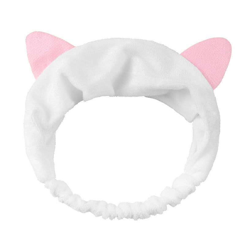 Cat Ear Headband Cut Makeup Headband Elastic Facial Headband