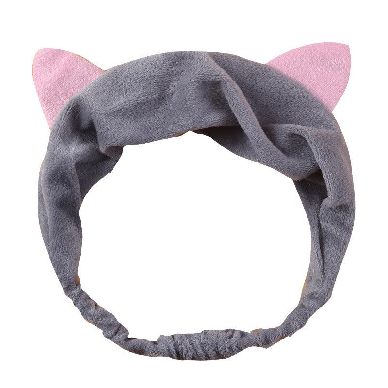 Cat Ear Headband Cut Makeup Headband Elastic Facial Headband