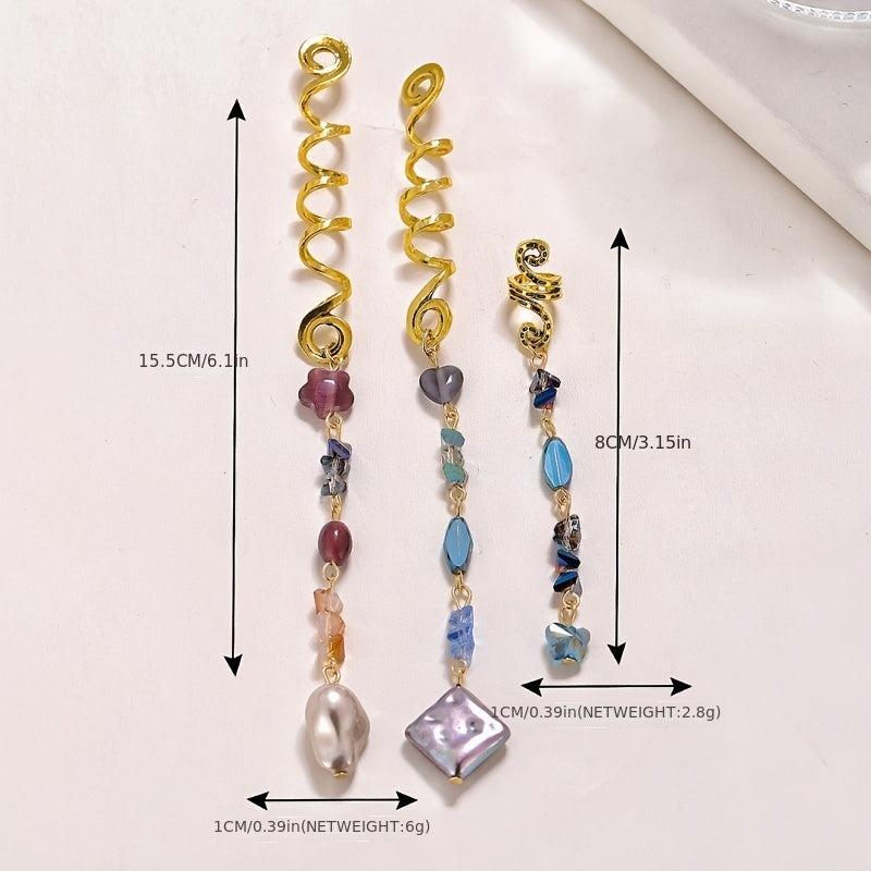 Crystal Tassels Hair Ring Jewelry Braids Pendant Dreadlock Accessories