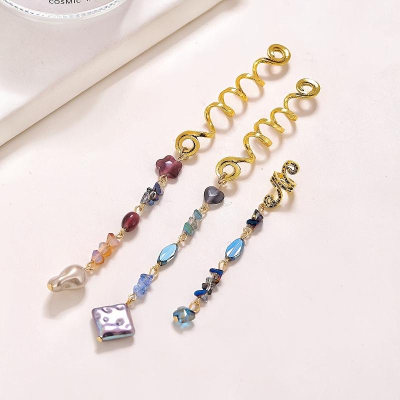 Crystal Tassels Hair Ring Jewelry Braids Pendant Dreadlock Accessories