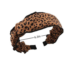 Cow Pattern Headband Wide Brim Retro Style Head Hoop Leopard Pattern Hair Band