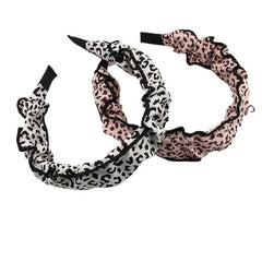 Cow Pattern Headband Wide Brim Retro Style Head Hoop Leopard Pattern Hair Band