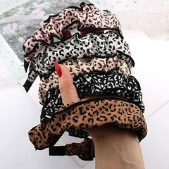 Cow Pattern Headband Wide Brim Retro Style Head Hoop Leopard Pattern Hair Band