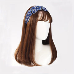 Wide Lace Headband Flower Embroidered Hair Band for Women Girls