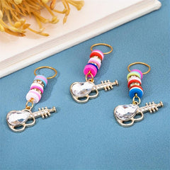 10pcs Crystal Guitar Shape Braid Hair Beads Dreadlock Hair Ring