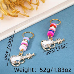10pcs Crystal Guitar Shape Braid Hair Beads Dreadlock Hair Ring
