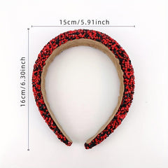Wide Brim Headband Inlaid Beads Sponge Filled Head Hoop Women's Hair Accessories