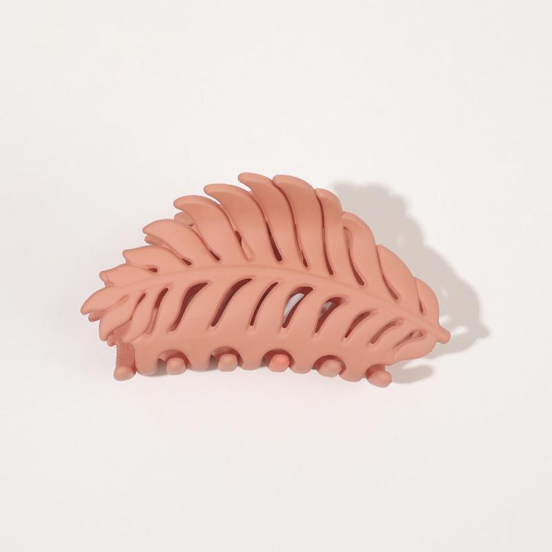 Leaf Shape Frosted Hair Claw Back Head Hair Clip