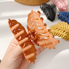 Leaf Shape Frosted Hair Claw Back Head Hair Clip