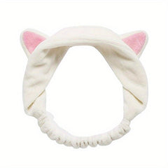 Velvet Cat Ears Headband Spa Makeup Hair Band