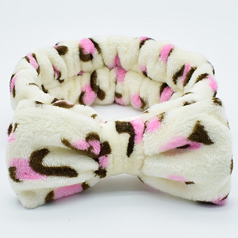Leopard Soft Coral Fleece Head Band Hair Accessories