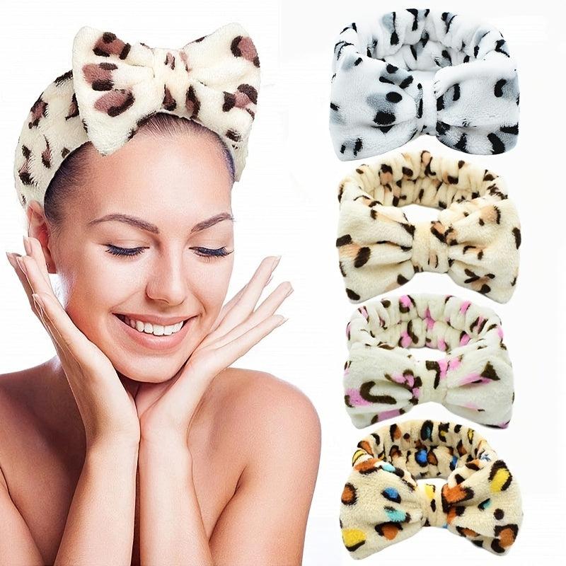 Leopard Soft Coral Fleece Head Band Hair Accessories