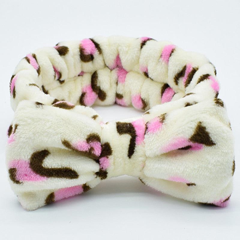 Leopard Soft Coral Fleece Head Band Hair Accessories