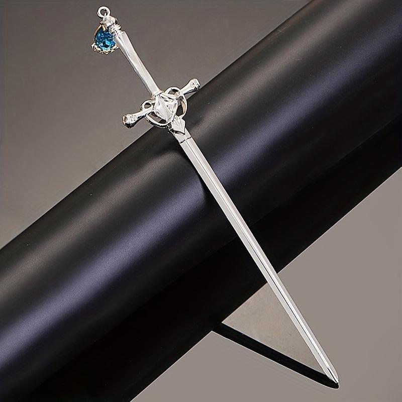 Rhinestone Sword Hair Pin Vintage Bun Holder Alloy Accessory