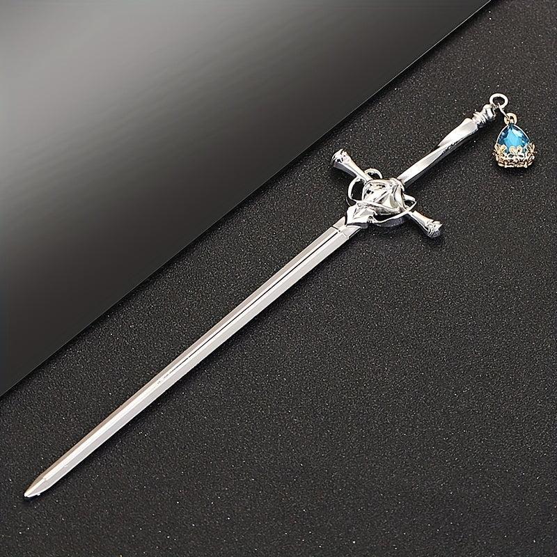 Rhinestone Sword Hair Pin Vintage Bun Holder Alloy Accessory