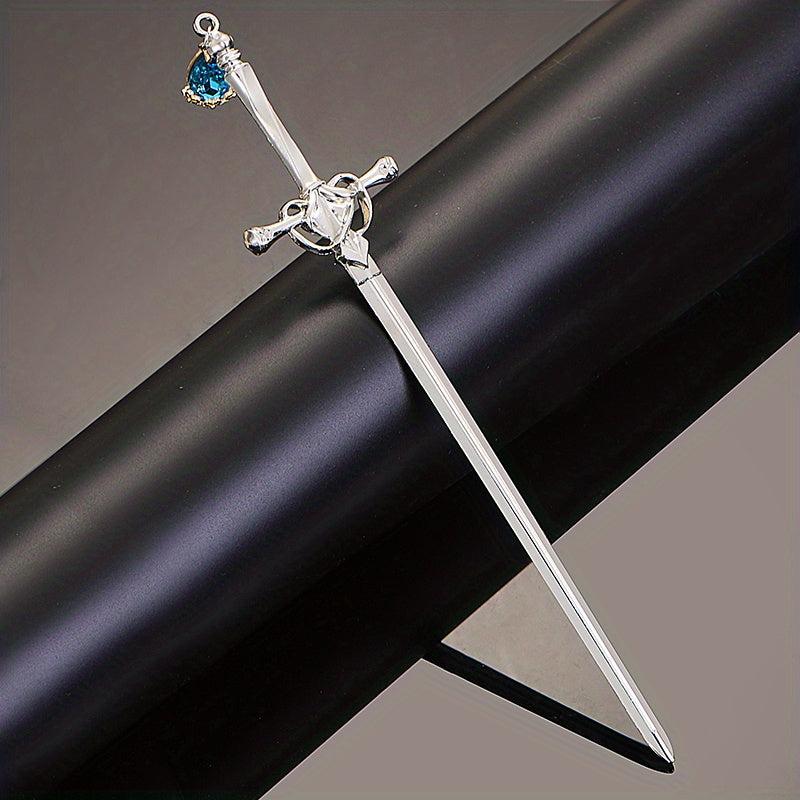 Rhinestone Sword Hair Pin Vintage Bun Holder Alloy Accessory