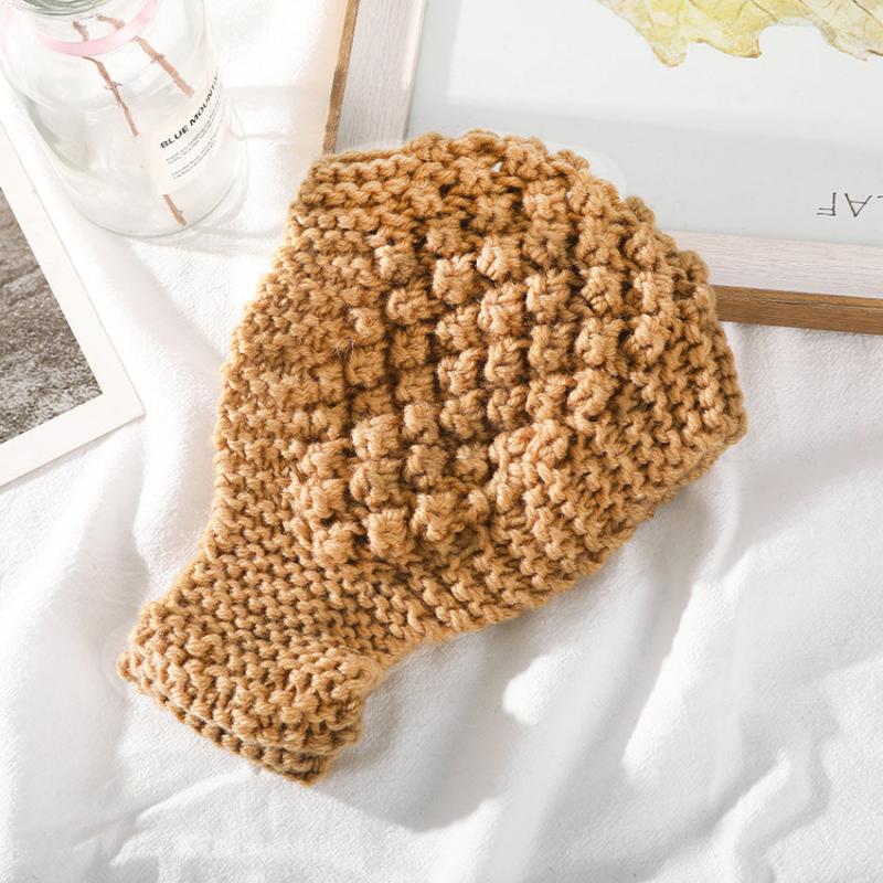Winter Warm Knit Hairband Women's Woolen Solid Headbands Vintage Headwear