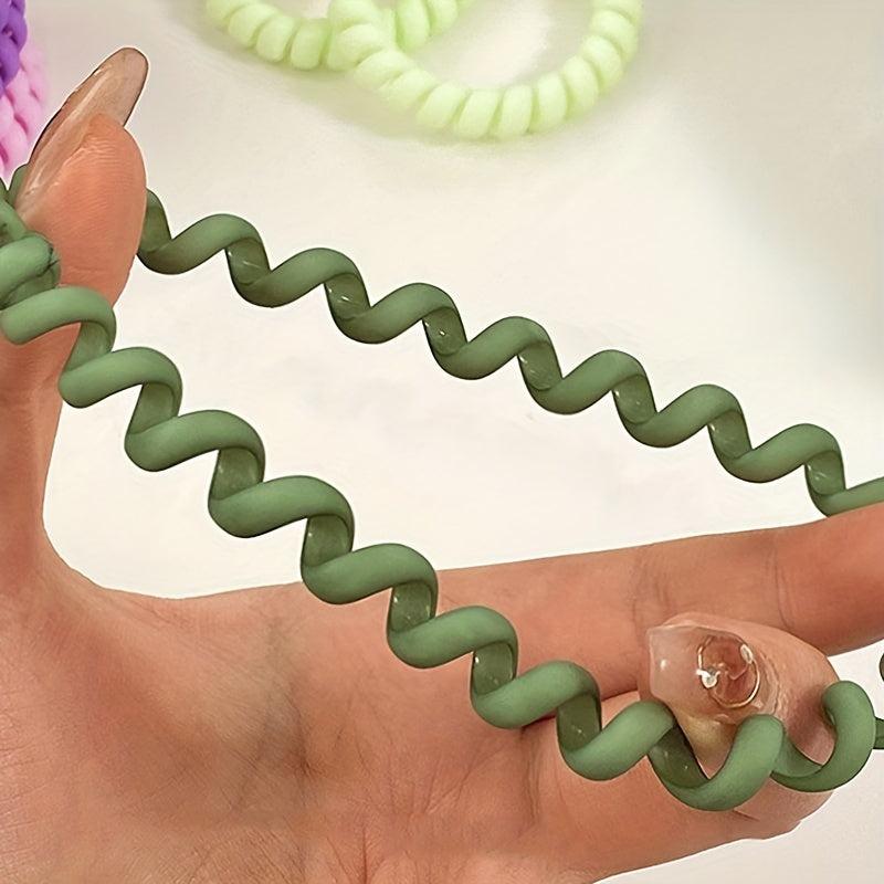 6pcs Frosted Elastic Hair Tie Set - Solid Hair Ring Accessories