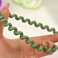 6pcs Frosted Elastic Hair Tie Set - Solid Hair Ring Accessories