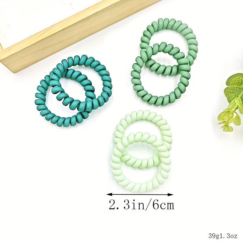 6pcs Frosted Elastic Hair Tie Set - Solid Hair Ring Accessories