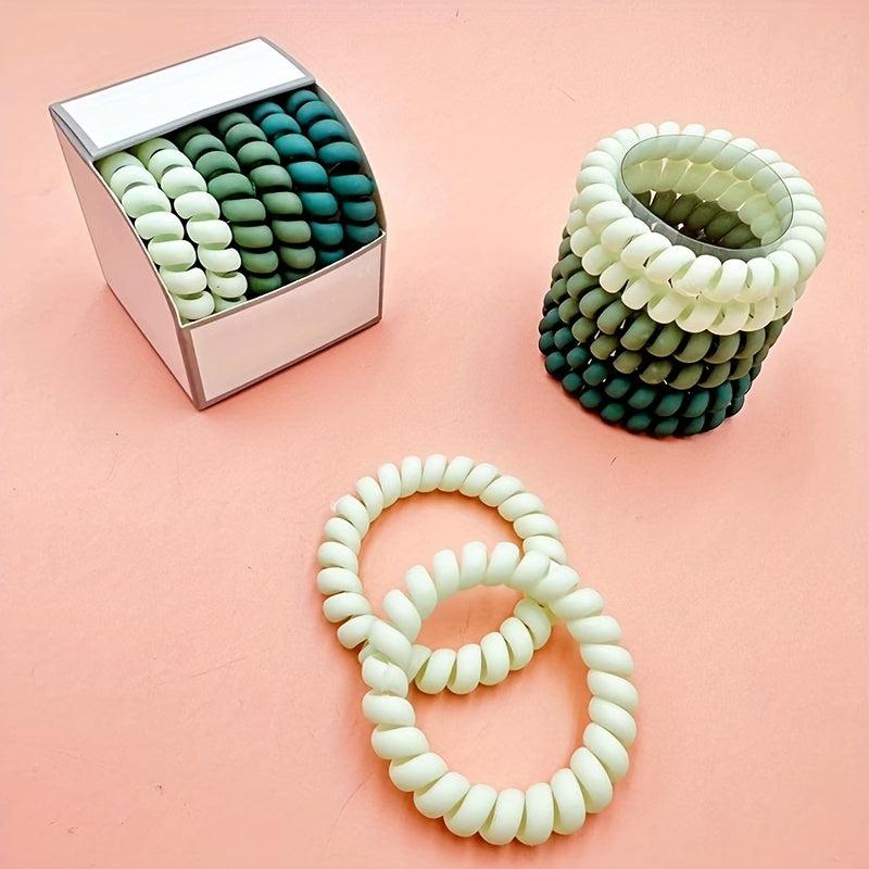 6pcs Frosted Elastic Hair Tie Set - Solid Hair Ring Accessories