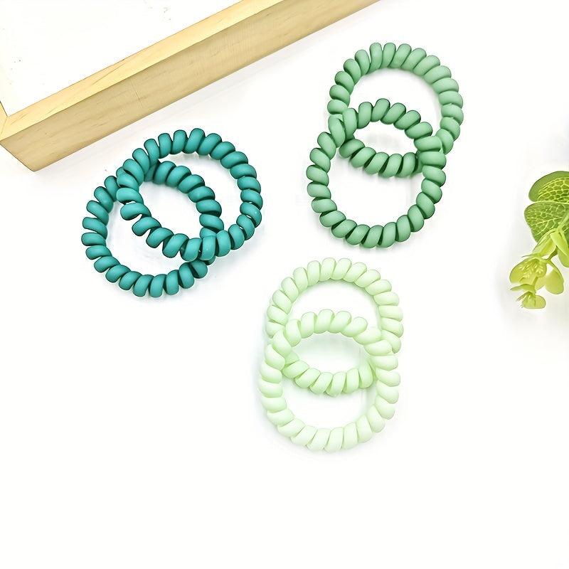 6pcs Frosted Elastic Hair Tie Set - Solid Hair Ring Accessories