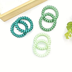 6pcs Frosted Elastic Hair Tie Set - Solid Hair Ring Accessories