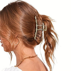 3pcs Metal Long Claw Clips Hair Clamp Nonslip Shark Clip Ponytail Holder