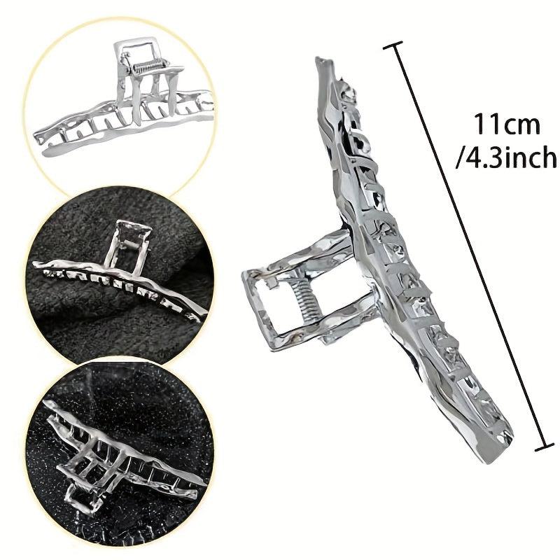 3pcs Metal Long Claw Clips Hair Clamp Nonslip Shark Clip Ponytail Holder