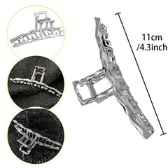 3pcs Metal Long Claw Clips Hair Clamp Nonslip Shark Clip Ponytail Holder