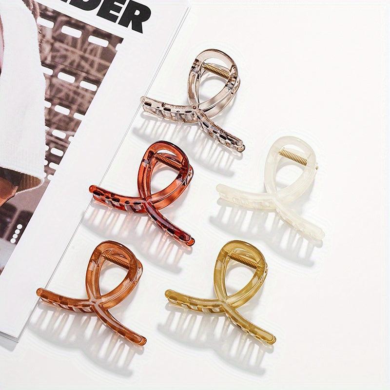 Transparent Hair Claw Set Solid Shark Claw Ponytail Holder