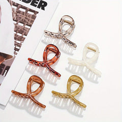 Transparent Hair Claw Set Solid Shark Claw Ponytail Holder
