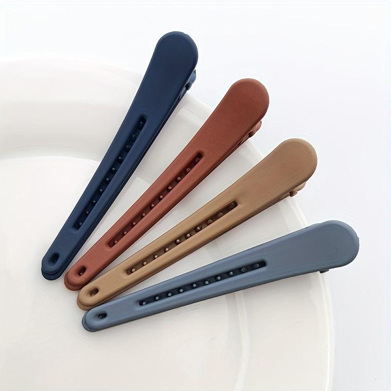 8pcs Duck Billed Clip Solid Barrette Matte Clip Hair Accessory