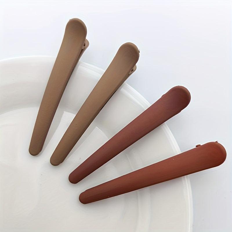 8pcs Duck Billed Clip Solid Barrette Matte Clip Hair Accessory