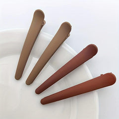 8pcs Duck Billed Clip Solid Barrette Matte Clip Hair Accessory