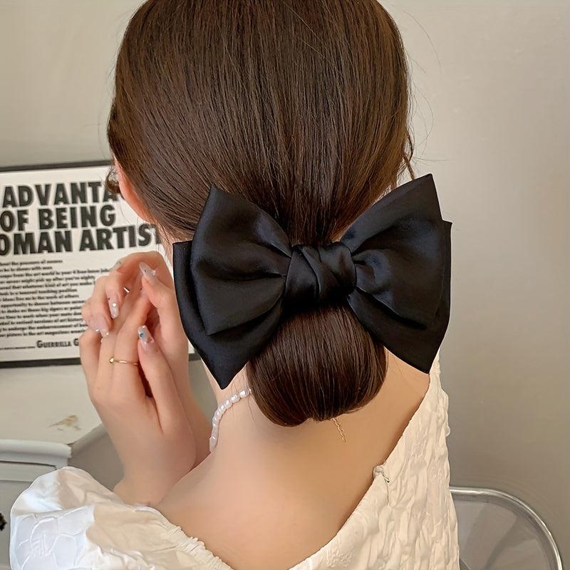 Fabric Bow Scrunchies Hair Tie Elastic Ponytail Holder Hair Ring