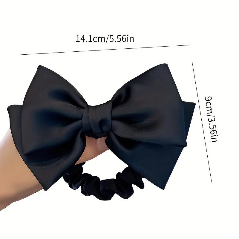 Fabric Bow Scrunchies Hair Tie Elastic Ponytail Holder Hair Ring