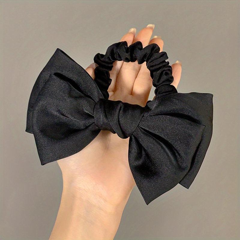 Fabric Bow Scrunchies Hair Tie Elastic Ponytail Holder Hair Ring