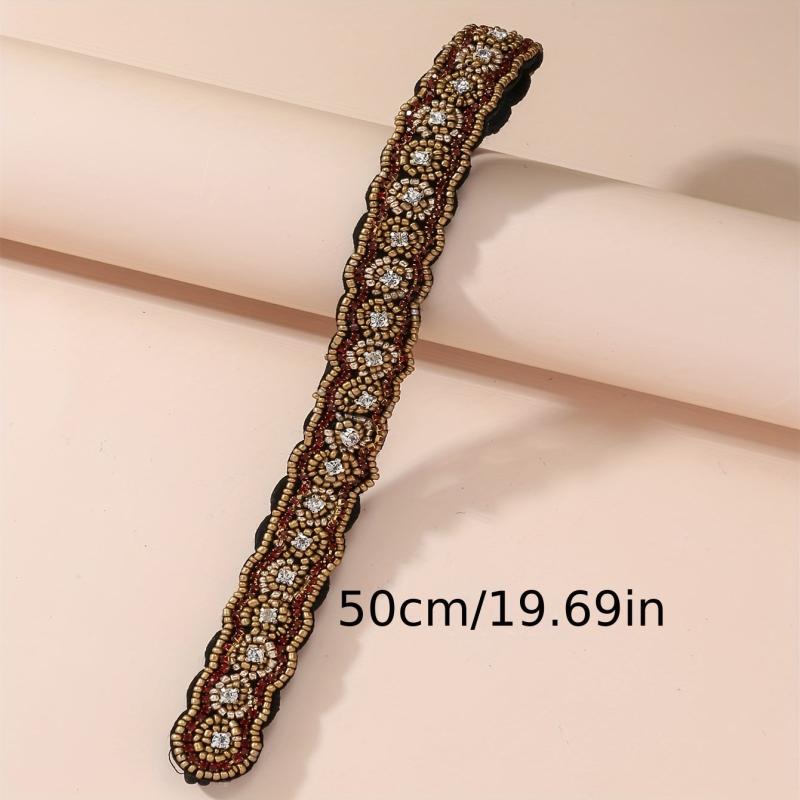 Bohemian Beaded Nail Beads Hand Sewing Beads Rhinestone Hairband
