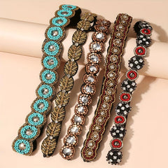 Bohemian Beaded Nail Beads Hand Sewing Beads Rhinestone Hairband
