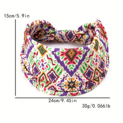 Bohemian Tie Dye Rhombus Pattern Headband Knotted Headband
