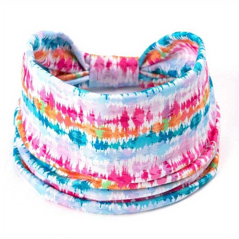 Bohemian Tie Dye Rhombus Pattern Headband Knotted Headband