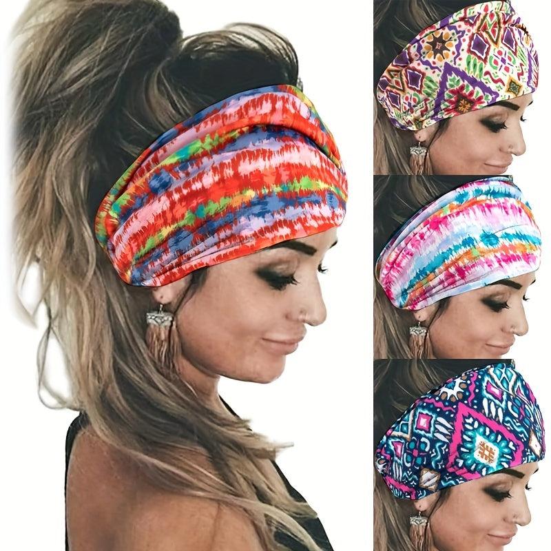 Bohemian Tie Dye Rhombus Pattern Headband Knotted Headband