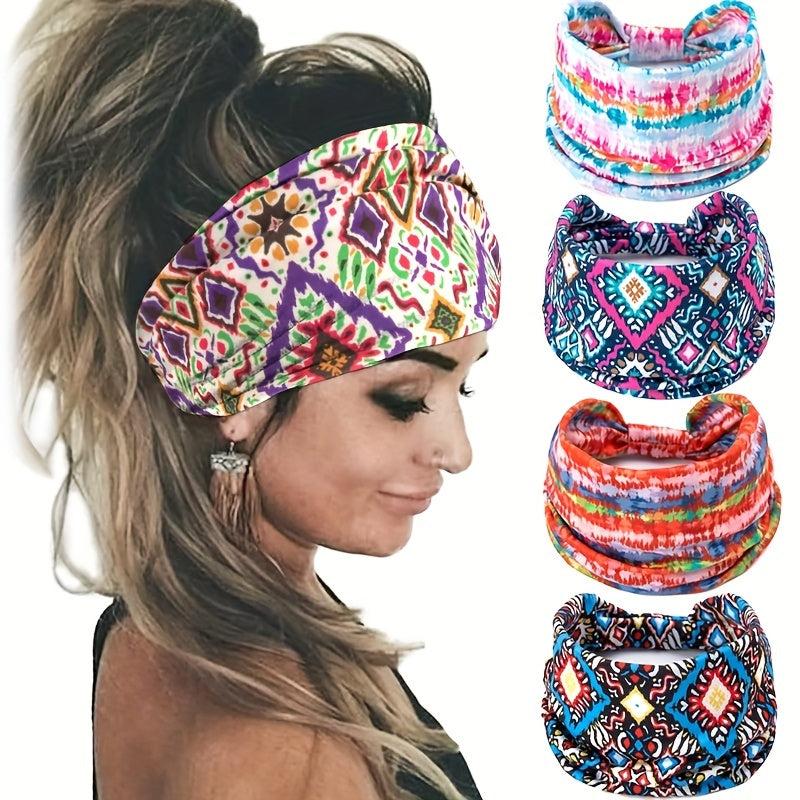 Bohemian Tie Dye Rhombus Pattern Headband Knotted Headband