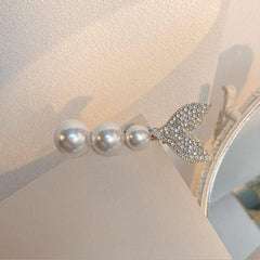 Vintage Faux Pearl Rhinestone Hair Clip Golden Barrette