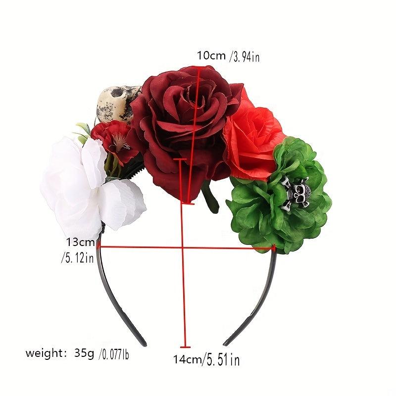 Halloween Devil Skull Flower Headband for Costume Party