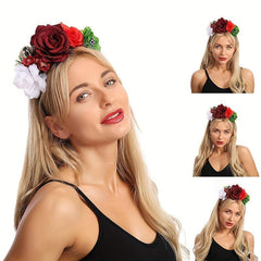 Halloween Devil Skull Flower Headband for Costume Party